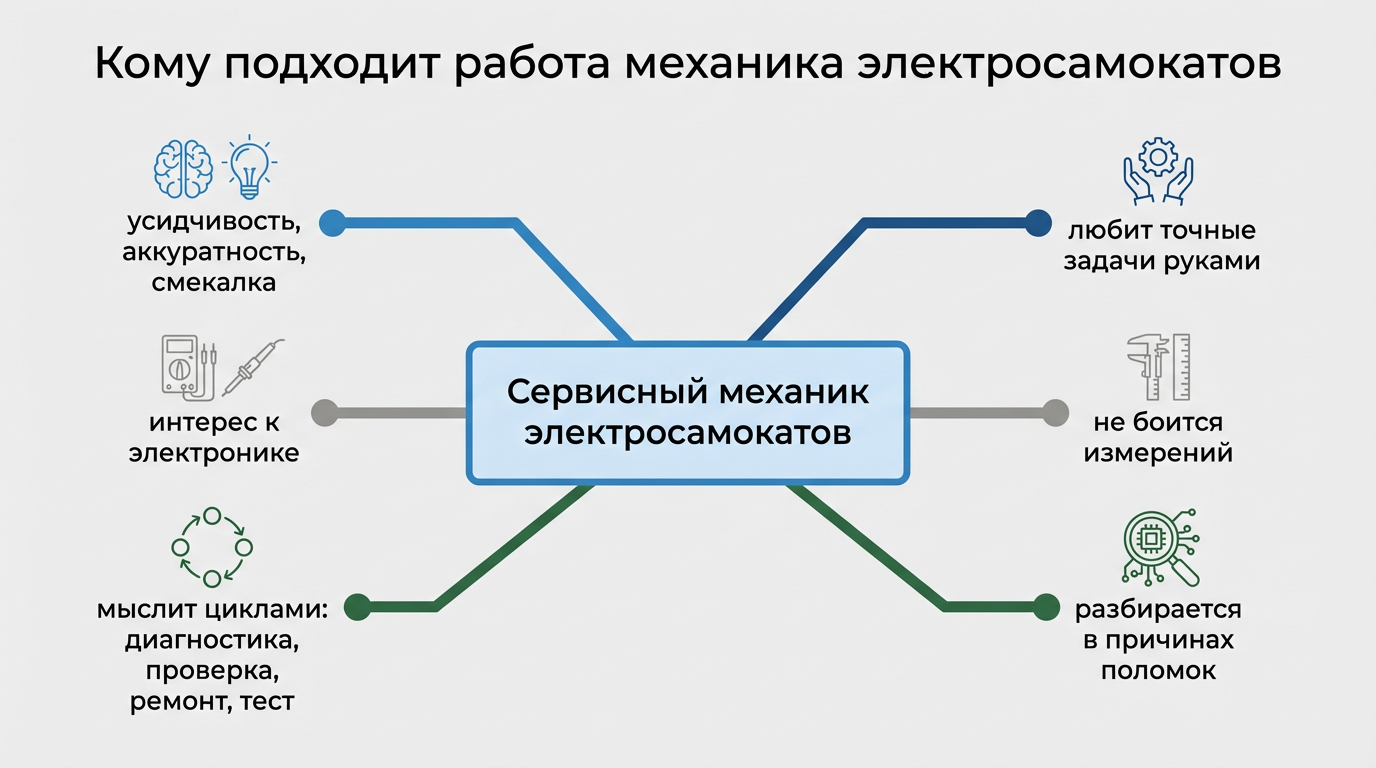 Кому подходит работа механика электросамокатов